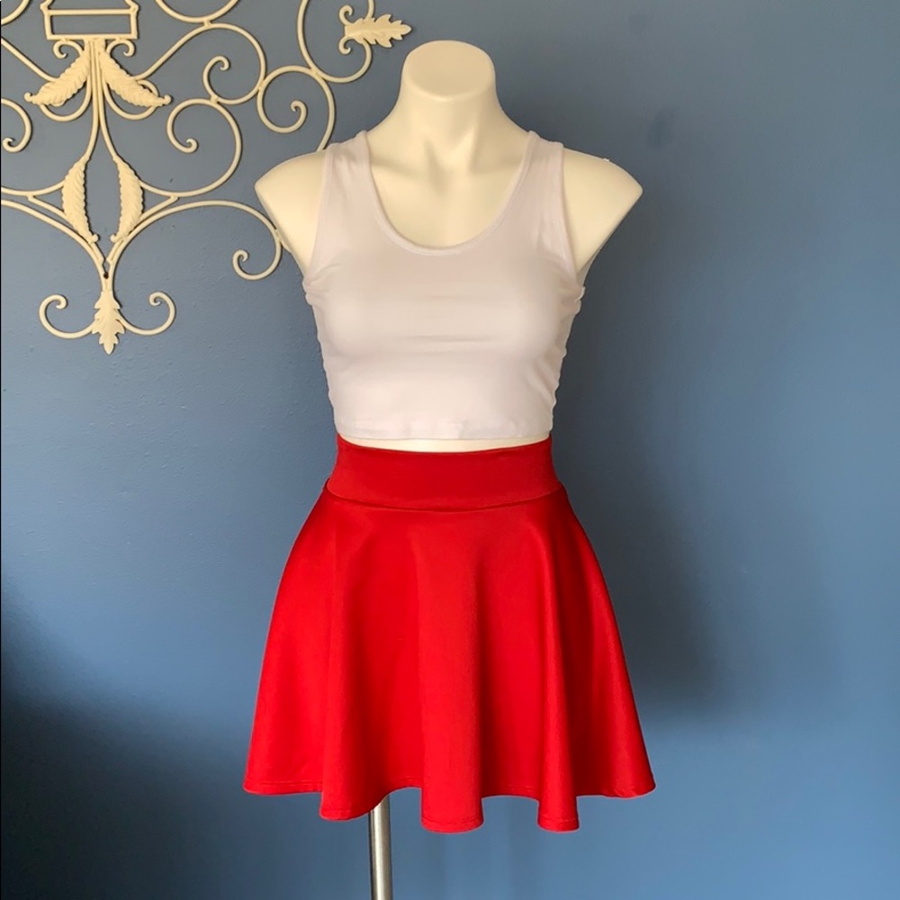 Red skater skirt